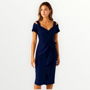 Chiara Boni La Petite Robe Ruffled Draped Off The Shoulder Dress